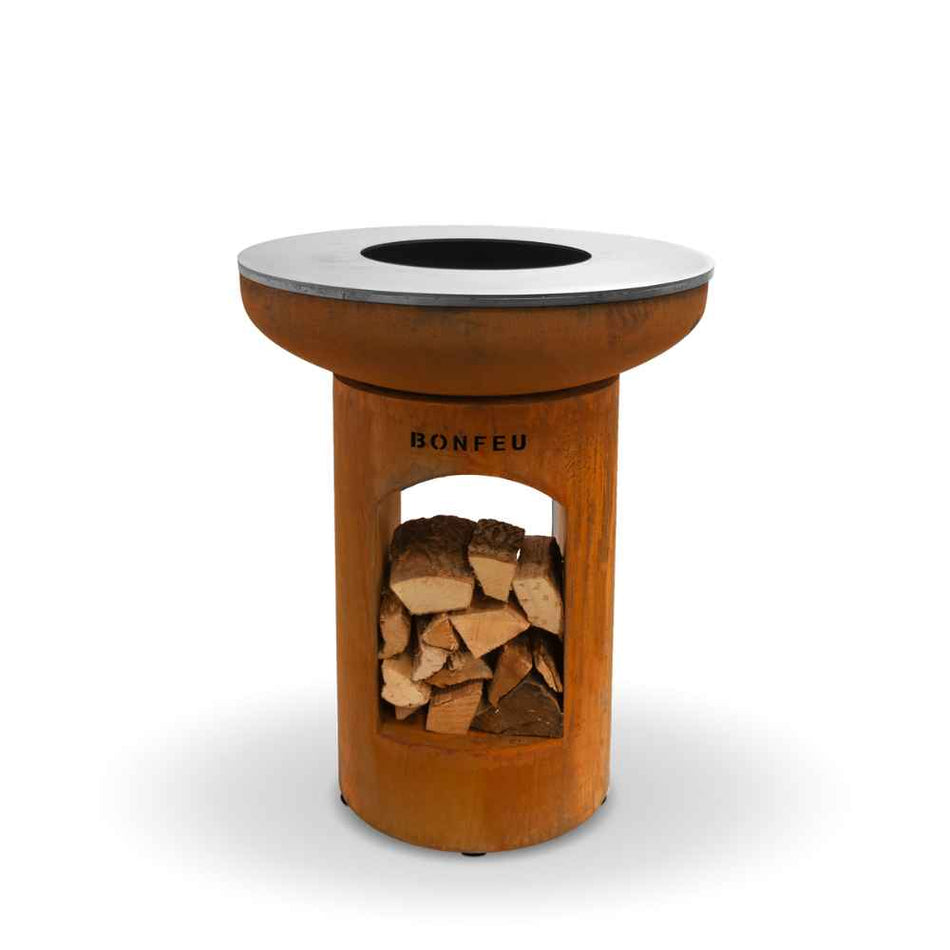BonFeu BonBiza Open Wood Fired Plancha Grill Corten Black Steel