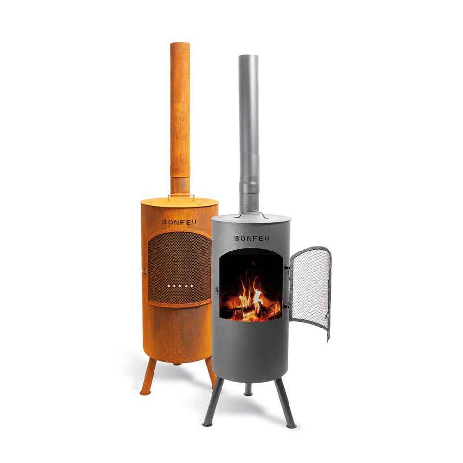 BonFeu BonTino Outdoor Fireplace Corten Steel BBQ Grill Wok Garden
