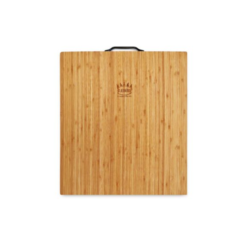 Clementi Bamboo Chopping Board with Metal Handle 45x48cm Pizza Prep