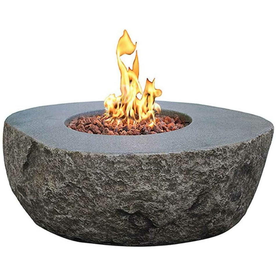 Elementi Boulder Gas Fire Pit Table Cast Concrete 13.2kW LPG Natural Gas 110cm