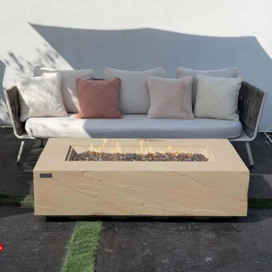 Elementi Colorado Fire Pit Table Sunlight Yellow Concrete 16kW LPG Natural Gas