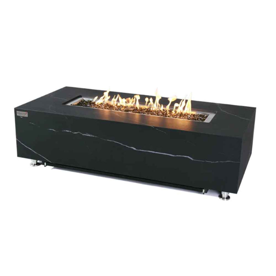 Elementi Varna Gas Fire Pit Marble Porcelain 16kW LPG Natural Gas 152cm