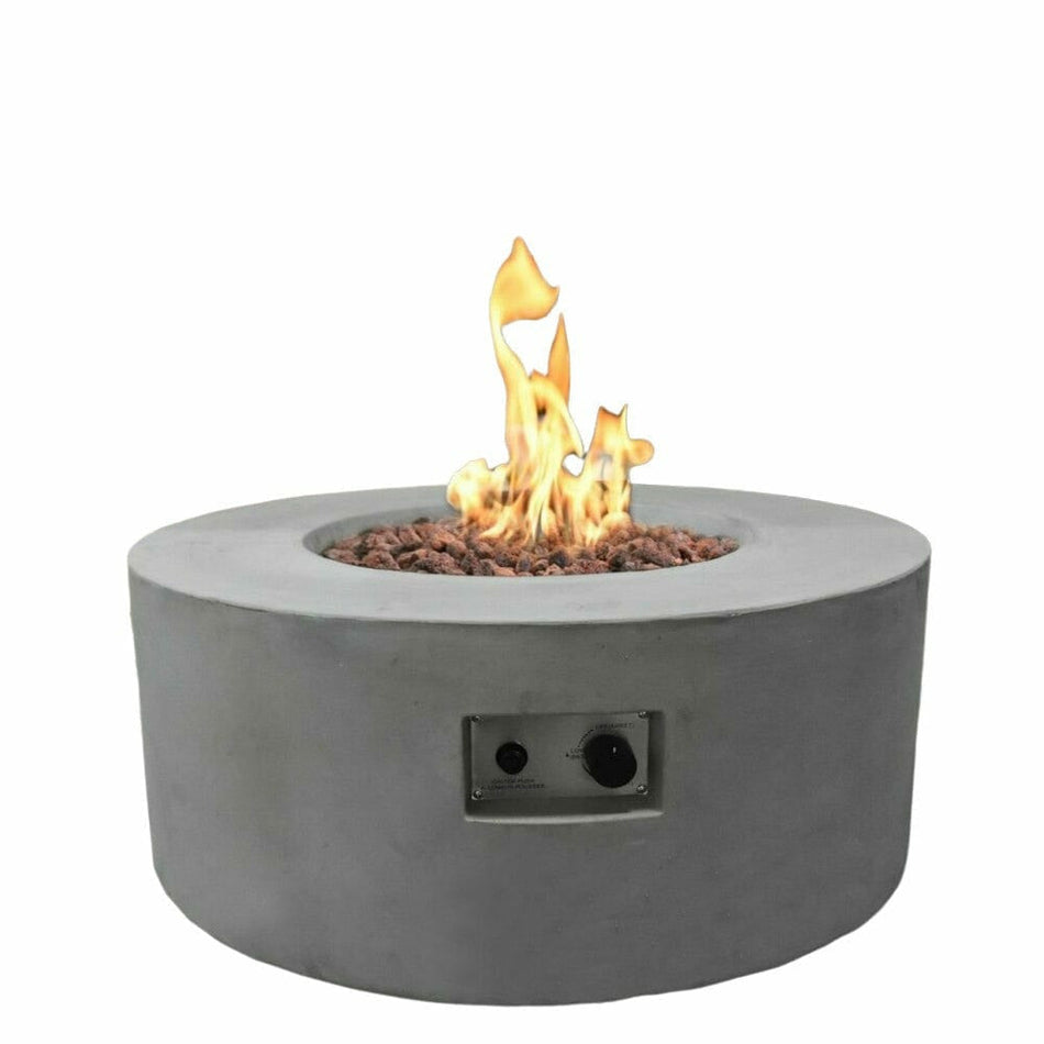 Elementi Tramore Gas Fire Pit Table Concrete 14.6kW Propane Round 87cm