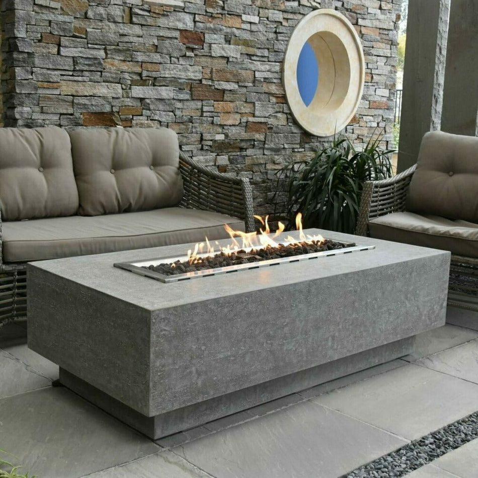 Elementi Kingsale Gas Fire Pit Table Concrete 13.2kW LPG Natural Gas 147cm