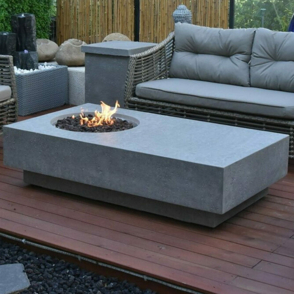 Elementi Metropolis Fire Pit Table Concrete 13.2kW LPG Natural Gas 142cm