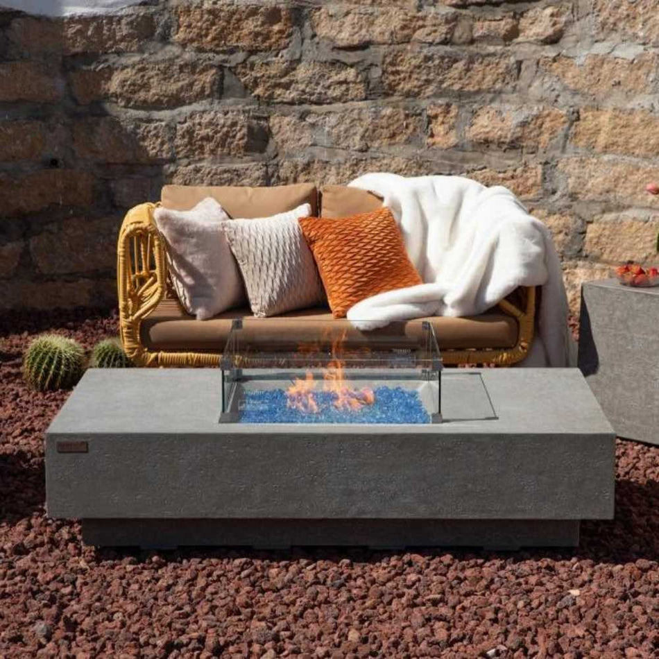 Elementi Monte Carlo Fire Pit Table Light Grey Concrete 16kW LPG Natural Gas 152cm