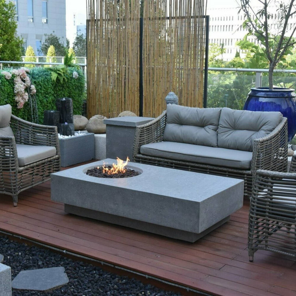 Elementi Metropolis Fire Pit Table Concrete 13.2kW LPG Natural Gas 142cm