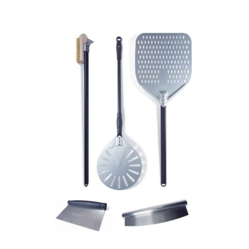 Igneus Pro Pizza Oven 5 Piece Accessory Bundle Peel Brush Cutter Scraper 85cm