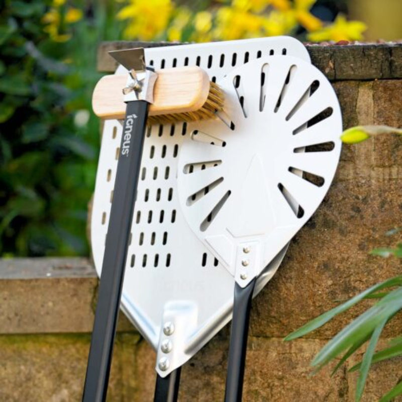 Igneus Pro Pizza Oven 5 Piece Accessory Bundle Peel Brush Cutter Scraper 85cm